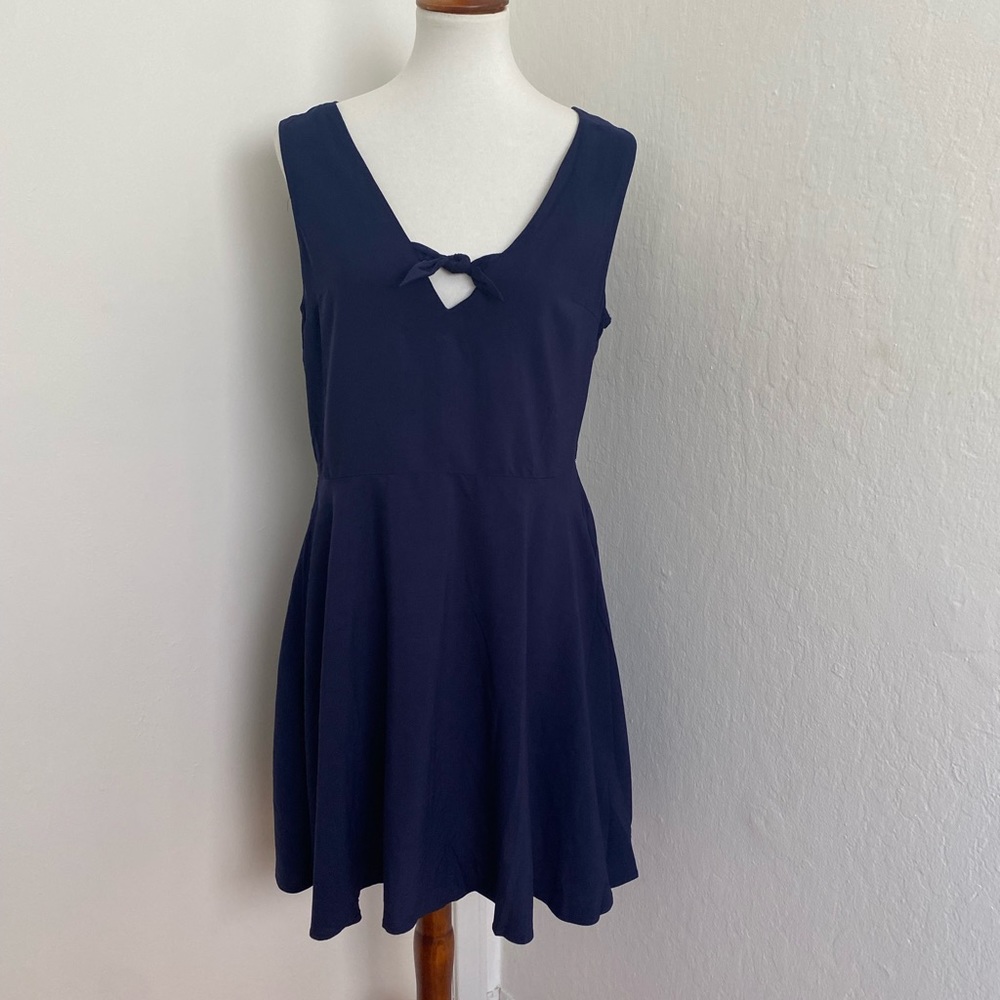 ModCloth Marketing My Words Navy Fit and Flare Dress